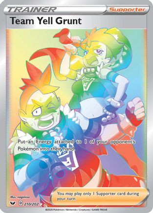 Team Yell Grunt (Secret) 210/202 [SWSH01 Sword & Shield Base Set]  - Holofoil