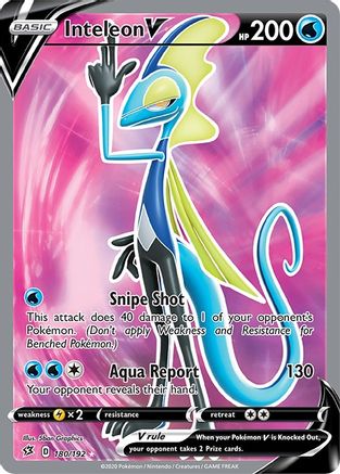 Inteleon V (Full Art) 180/192 [SWSH02 Rebel Clash]  - Holofoil