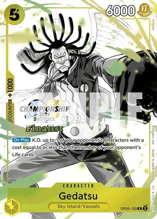 Gedatsu (Championship 2024 Finalist Card Set Vol. 2) (OP05-102)  [One Piece Promotion Cards] Foil